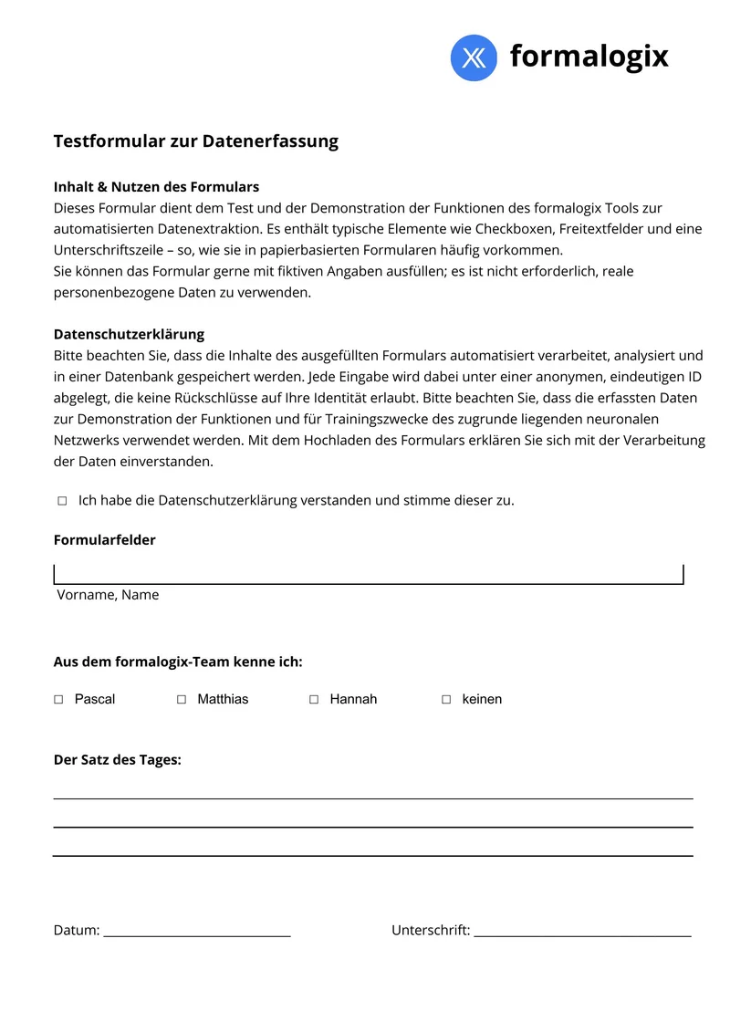 Handwritten form being manually processed